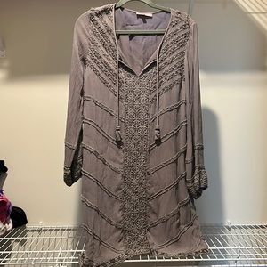 Calypso St. Barth Gray Bead Detailing Beach Cover Up Size M